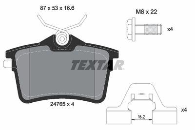 Комплект тормозных колодок, дисковый тормоз TEXTAR 2476501 для PEUGEOT PARTNER