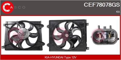CASCO CEF78078GS Вентилятор системы охлаждения двигателя для KIA CERATO I седан (LD) 2.0 CRDi