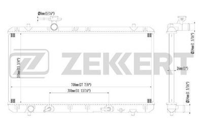 ZEKKERT MK-1438 Радиатор охлаждения двигателя  для SUZUKI LIANA (Сузуки Лиана)