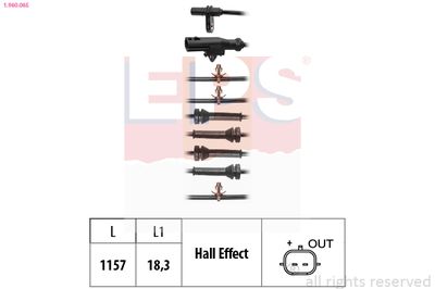 Czujnik, prędkość obrotowa koła EPS 1.960.065