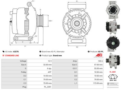 GENERATOR / ALTERNATOR AS-PL A3276 4
