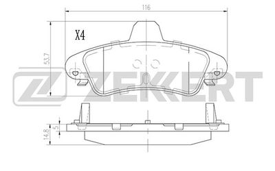 Комплект тормозных колодок, дисковый тормоз ZEKKERT BS-2929 для FORD COUGAR