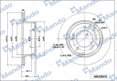 Tarcza hamulcowa MANDO MBC030175
