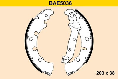 BARUM BAE5036 Ремкомплект барабанных колодок  для MAZDA 2 (Мазда 2)