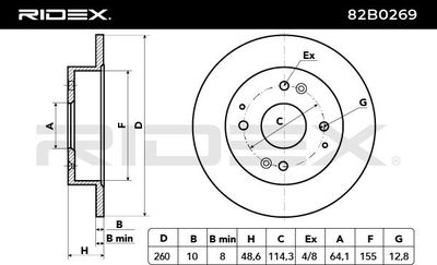 спирачен диск RIDEX 82B0269