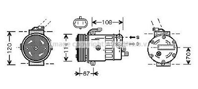 AVA QUALITY COOLING OLAK319 Компрессор кондиционера для OPEL ASTRA G Фургон/универсал (F70) 2.0 DI (F70)