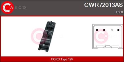 Выключатель, стеклолодъемник CASCO CWR72013AS для FORD B-MAX