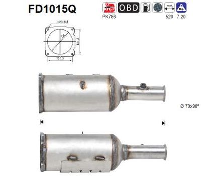 Filtr sadzy / filtr cząstek stałych, układ wydechowy AS FD1015Q