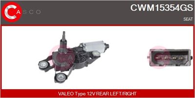 Двигатель стеклоочистителя CASCO CWM15354GS для SEAT ALTEA