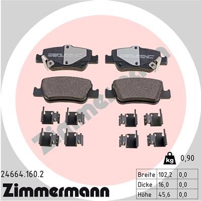 Brake Pad Set, disc brake 24664.160.2