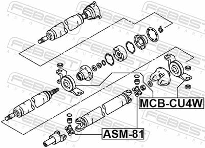 Ripustus, kardaaniakseli FEBEST MCB-CU4W