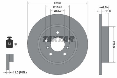 Тормозной диск TEXTAR 92274003 для RENAULT KADJAR