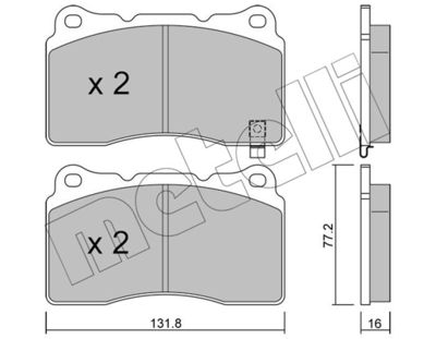 Комплект тормозных колодок, дисковый тормоз METELLI 22-0288-5 для FORD GT