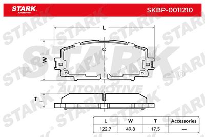 Комплект тормозных колодок, дисковый тормоз Stark SKBP-0011210 для DAIHATSU CHARADE