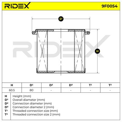 горивен филтър RIDEX 9F0054