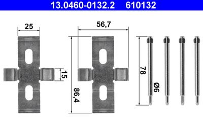 Комплектующие, колодки дискового тормоза ATE 13.0460-0132.2 для MERCEDES-BENZ S-CLASS
