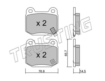 Zestaw klocków hamulcowych, hamulce tarczowe TRUSTING 755.0