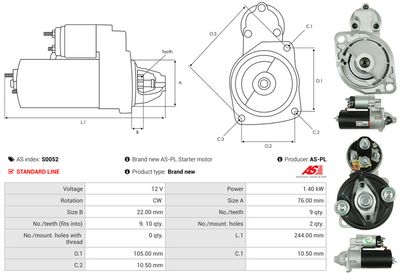 STARTER AS-PL S0052 4