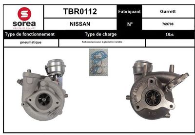 EAI TBR0112 Турбина  для NISSAN PATHFINDER (Ниссан Патхфиндер)