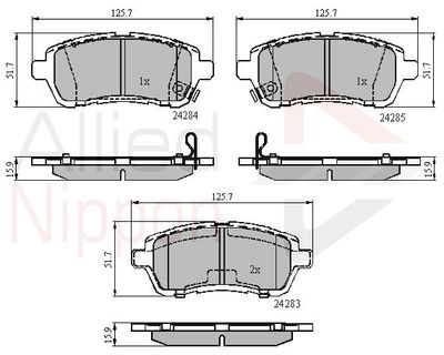 Комплект тормозных колодок, дисковый тормоз COMLINE ADB31620 для DAIHATSU SIRION