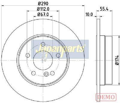 спирачен диск JAPANPARTS DP-0507C