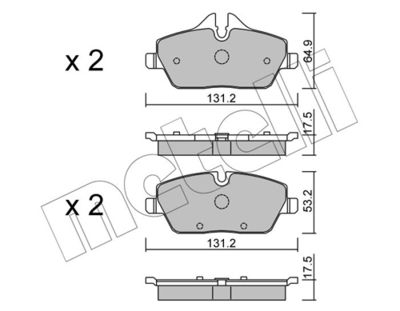 Комплект тормозных колодок, дисковый тормоз 22-0664-0