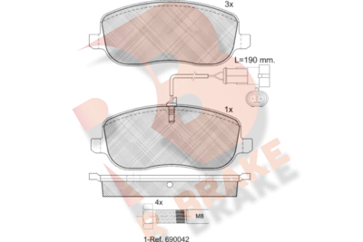Комплект тормозных колодок, дисковый тормоз R BRAKE RB1732-700 для FIAT CROMA