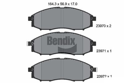 Комплект тормозных колодок, дисковый тормоз BENDIX Braking BPD2072 для NISSAN NAVARA
