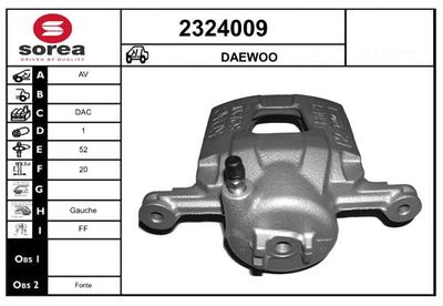EAI 2324009 Тормозной суппорт  для DAEWOO KALOS (Деу Kалос)