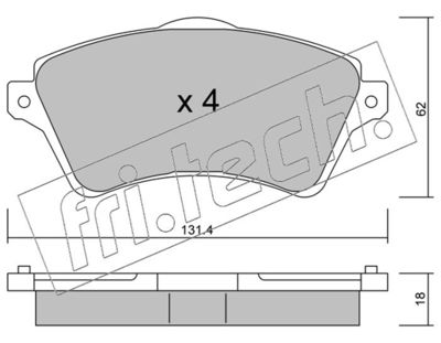 fri.tech. 358.0 Тормозные колодки и сигнализаторы  для LAND ROVER FREELANDER I (L314) 1.8 i 16V 4x4