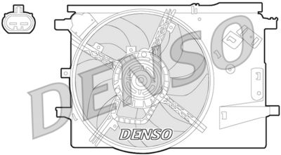 Вентилятор, охлаждение двигателя DENSO DER09053 для FIAT GRANDE