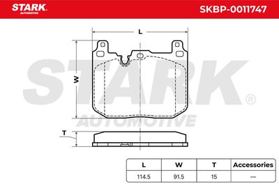 комплект спирачно феродо, дискови спирачки STARK SKBP-0011747