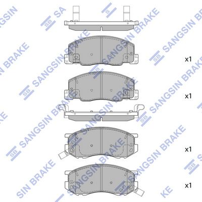 Комплект тормозных колодок, дисковый тормоз Hi-Q SP1433 для TOYOTA PREVIA