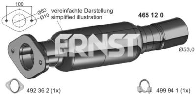 Труба выхлопного газа ERNST 465120 для FIAT BRAVO
