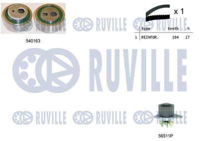 Водяной насос + комплект зубчатого ремня RUVILLE 5503291 для PEUGEOT 205