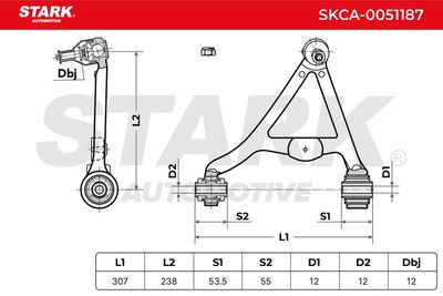 носач, окачване на колелата STARK SKCA-0051187