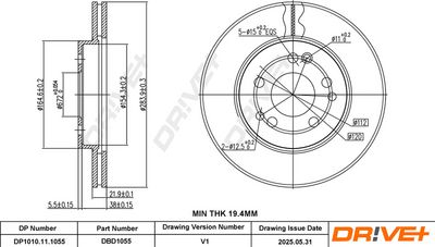 спирачен диск DR!VE+ DP1010.11.1055