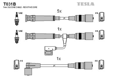 комплект запалителеи кабели TESLA T031B