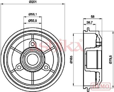 спирачен барабан ASHIKA 56-00-0607C