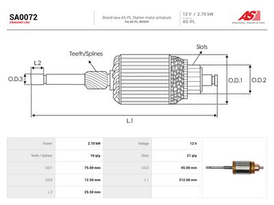 Reläankare, startmotor AS-PL SA0072