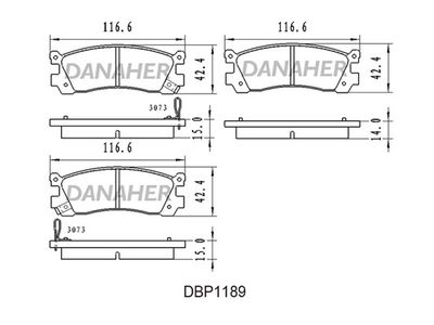 Комплект тормозных колодок, дисковый тормоз DANAHER DBP1189 для MAZDA MPV