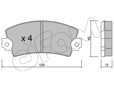 Комплект тормозных колодок, дисковый тормоз CIFAM 822-005-2 для TALBOT 1307-1510