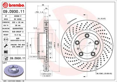 BREMBO Bremsscheibe PRIME LINE - UV Coated (09.D930.11)