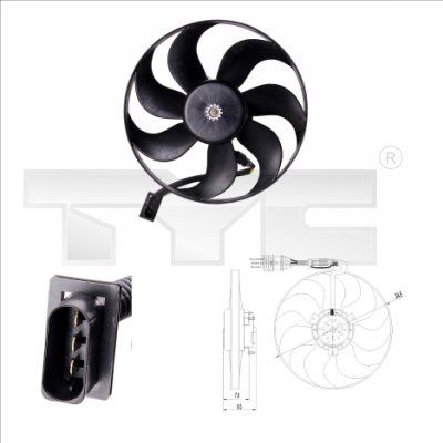 Вентилятор, охлаждение двигателя TYC 837-0002 для SEAT AROSA