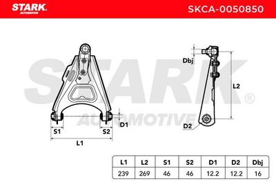 носач, окачване на колелата STARK SKCA-0050850