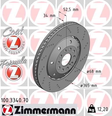 Brzdový kotouč ZIMMERMANN 100.3340.70