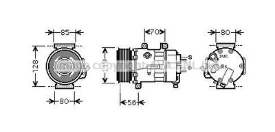 AVA QUALITY COOLING CNAK250 Компрессор кондиционера  для PEUGEOT 307 (Пежо 307)