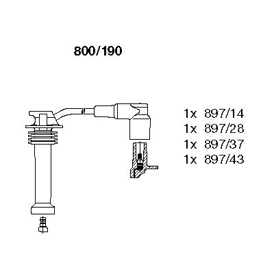 Комплект проводов зажигания BREMI 800/190 для FORD COUGAR