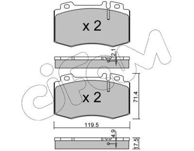 Комплект тормозных колодок, дисковый тормоз 822-563-5