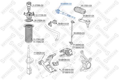 STELLOX 55-00095-SX Наконечник рулевой тяги для HONDA CR-V III (RE_) 2.0 i-VTEC 4WD (RE5, RE2)
